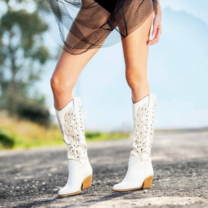 Tall White Cowgirl Boots