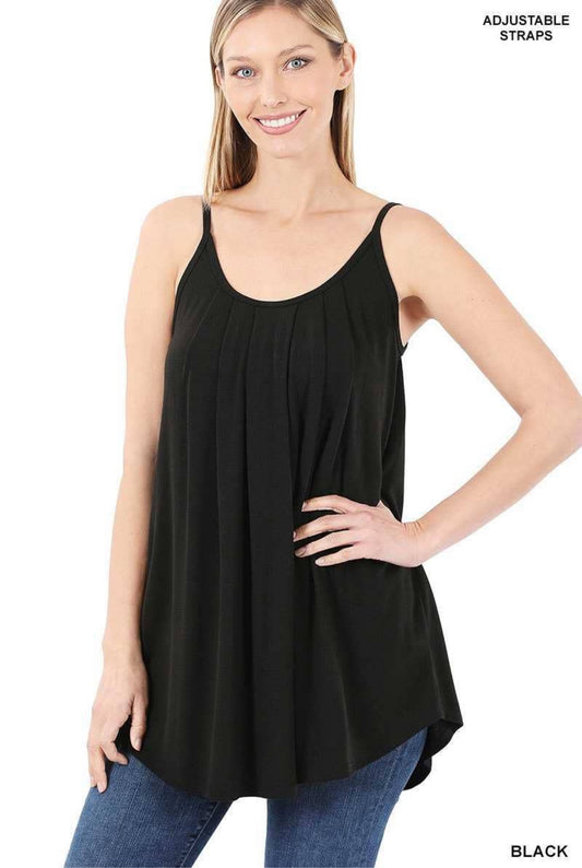 Perfect Pleated Cami In Black