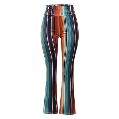 Colorful Striped High Waisted Bell Bottom Pants