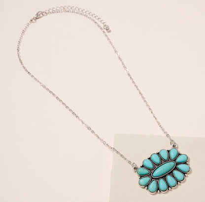 Olivia Oval Turquoise Squash Stone Necklace