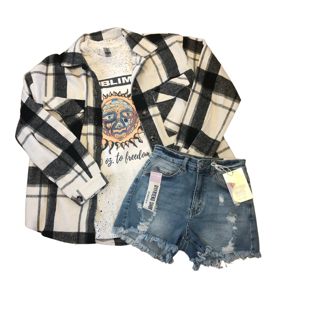 Effortless Ease Plaid Print Flannel