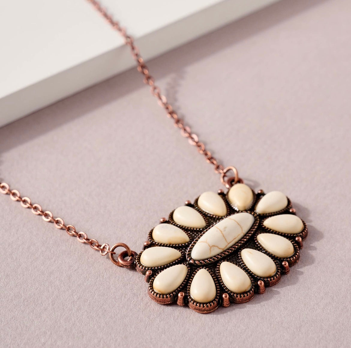 Only You - Oval Ivory Squash Stone Necklace